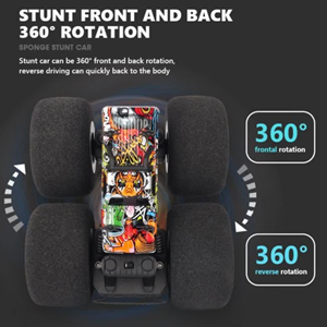 ماشین کنترلی آفرود چرخ اسفنجی آبی RC STANT CAR WITH SOFT WHEELS MZ_اسباب بازی